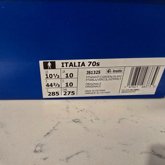 Adidas Italia 70s White Collegiate Green Red Gum Men's Sz 10.5 JS1325 Shoes NEW - Picture 6 of 15